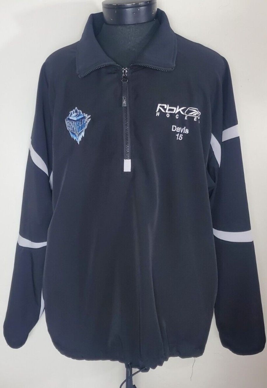 REEBOK CHICAGO CHILL #15 DAVIS AAA LEAGUE HOCKEY JACKET BLACK XL